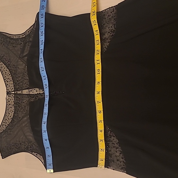 90s EUC Fiesta Fashionista Black Maxi Gown with Sheer/Beaded Details - Picture 6 of 13